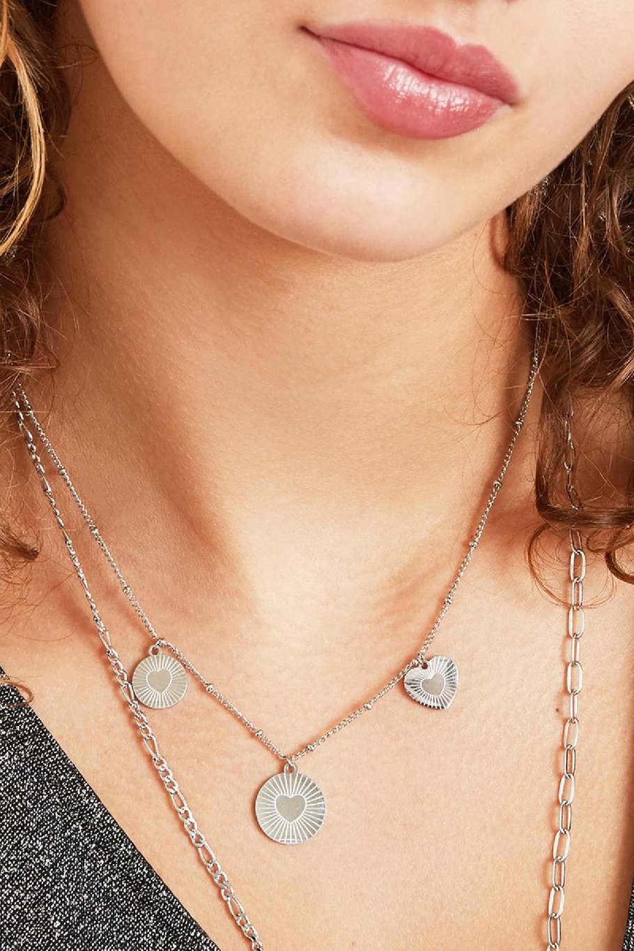 Collana bloccata nell'amore Silver Color Stainless Steel Immagine3